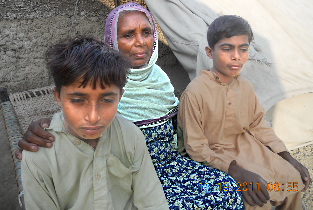 Nazeer Begum with her two gransons